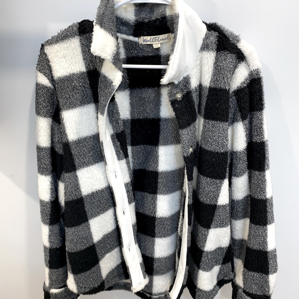 Comfy Plaid Fuzzy Sweater